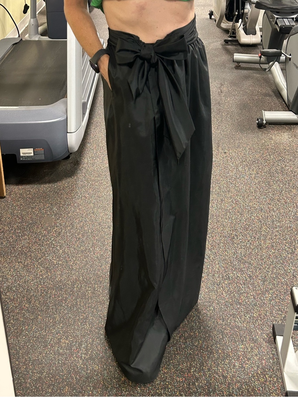 Black Tie-Waist Maxi Skirt